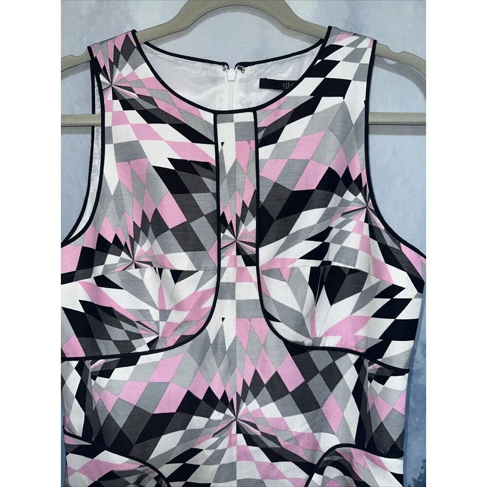 NWT tibi isosceles flare-sleevless illusion 60s style dress sz 6 - Picture 3 of 9